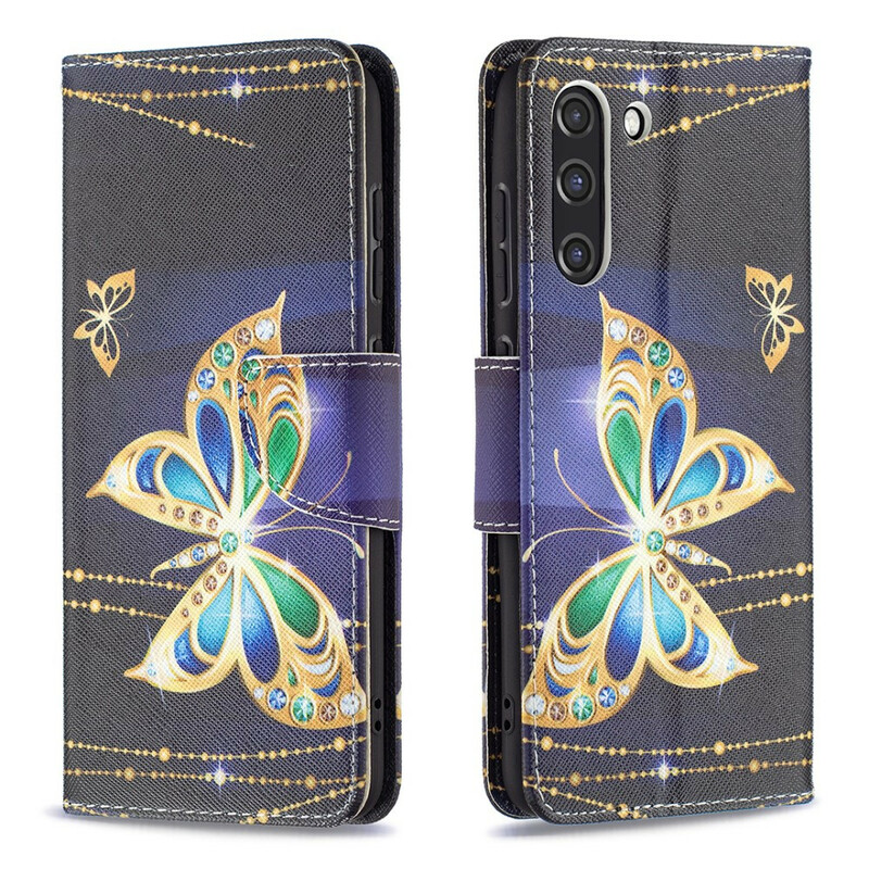 Samsung Galaxy S21 FE Gold Butterfly Case