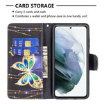 Samsung Galaxy S21 FE Gold Butterfly Case