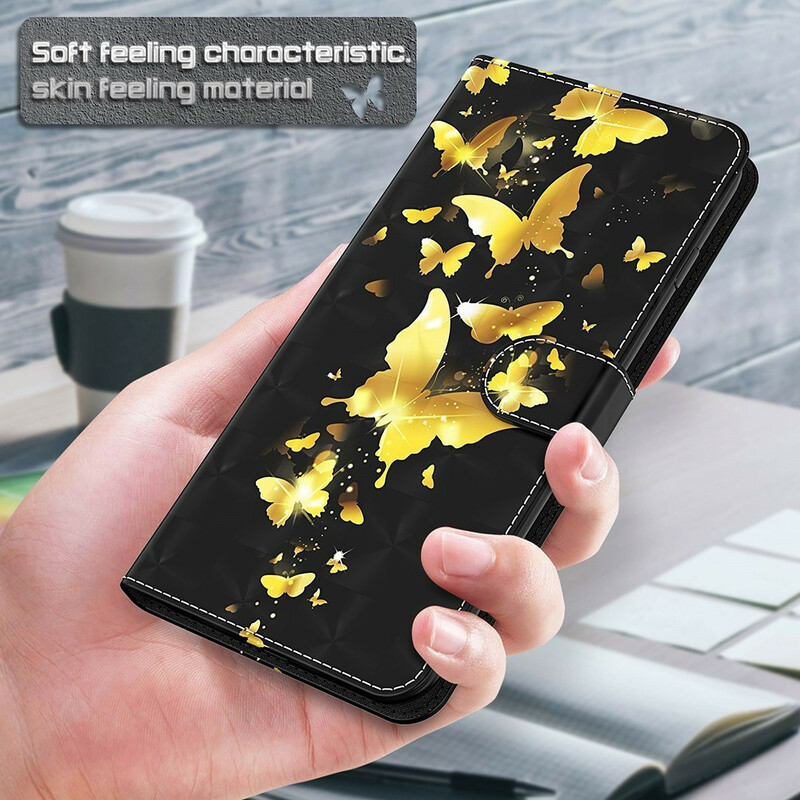 Samsung Galaxy S21 FE Kotelo Keltainen Perhoset