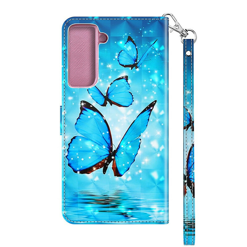 Samsung Galaxy S21 FE Flying sininen perhoset Case