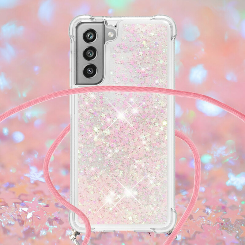 Samsung Galaxy S21 FE Glitter & String Kotelo