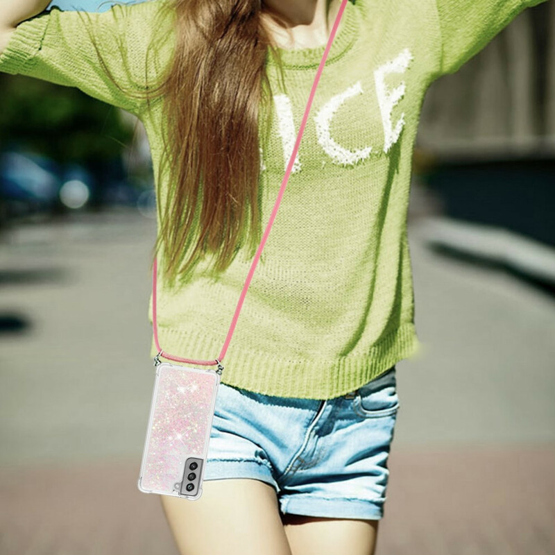 Samsung Galaxy S21 FE Glitter & String Kotelo