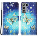 Samsung Galaxy S21 FE Gold Butterfly Case