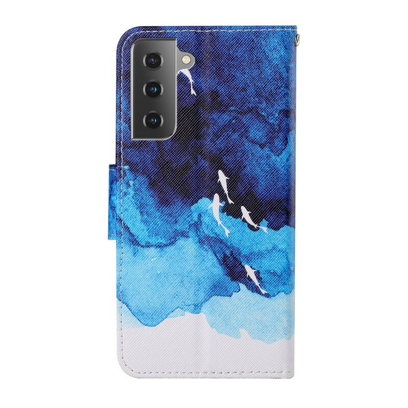 Samsung Galaxy S21 FE Sea Sea Kotelo hihnan kanssa