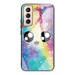 Samsung Galaxy S21 FE karkaistua lasia Case Cat