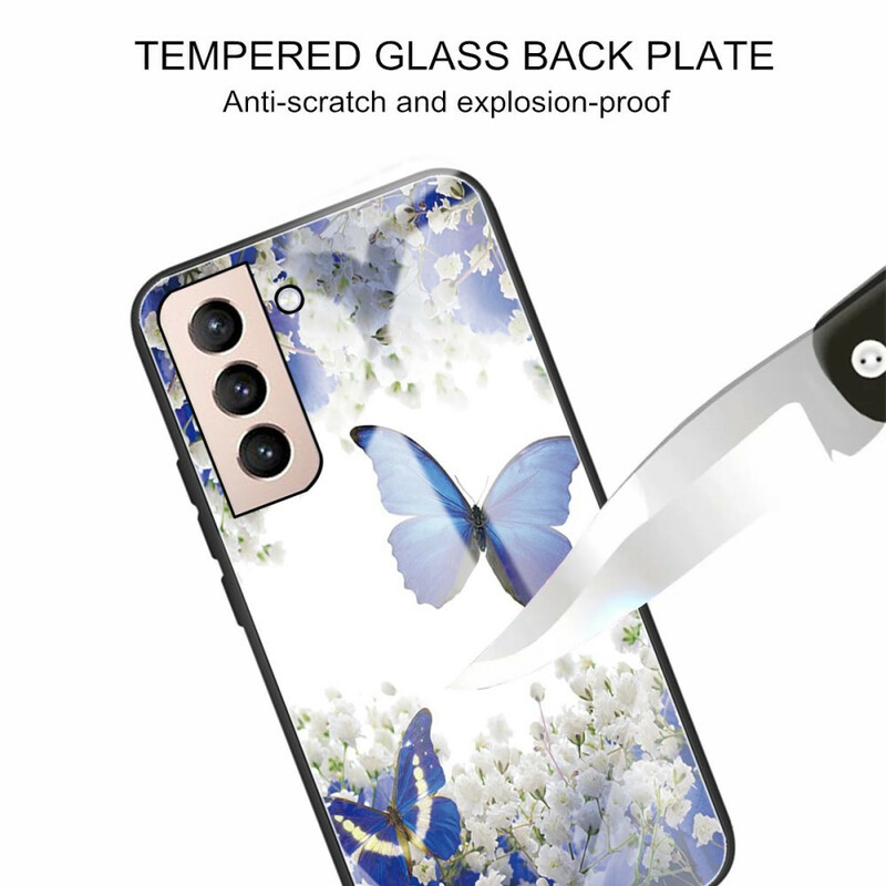 Samsung Galaxy S21 FE tapauksessa karkaistu lasi Butterfly Design