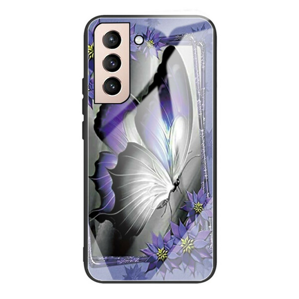 Samsung Galaxy S21 FE lasikotelo Perhonen violetti