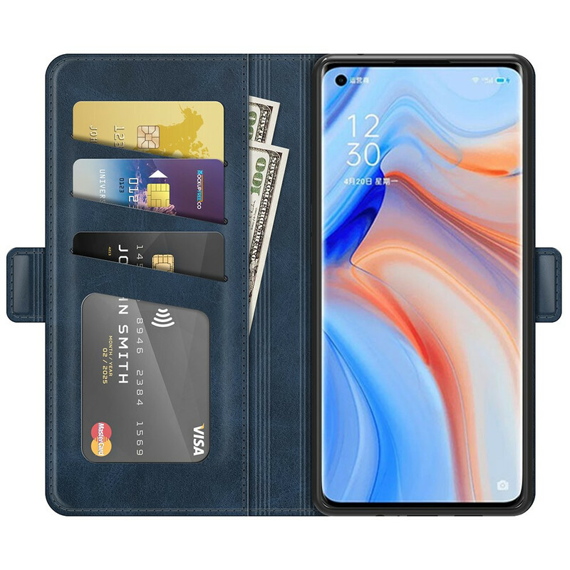 Kotelo Oppo Find X3 Neo Double läppä Classic Kotelo Oppo Find X3 Neo Double läppä Classic