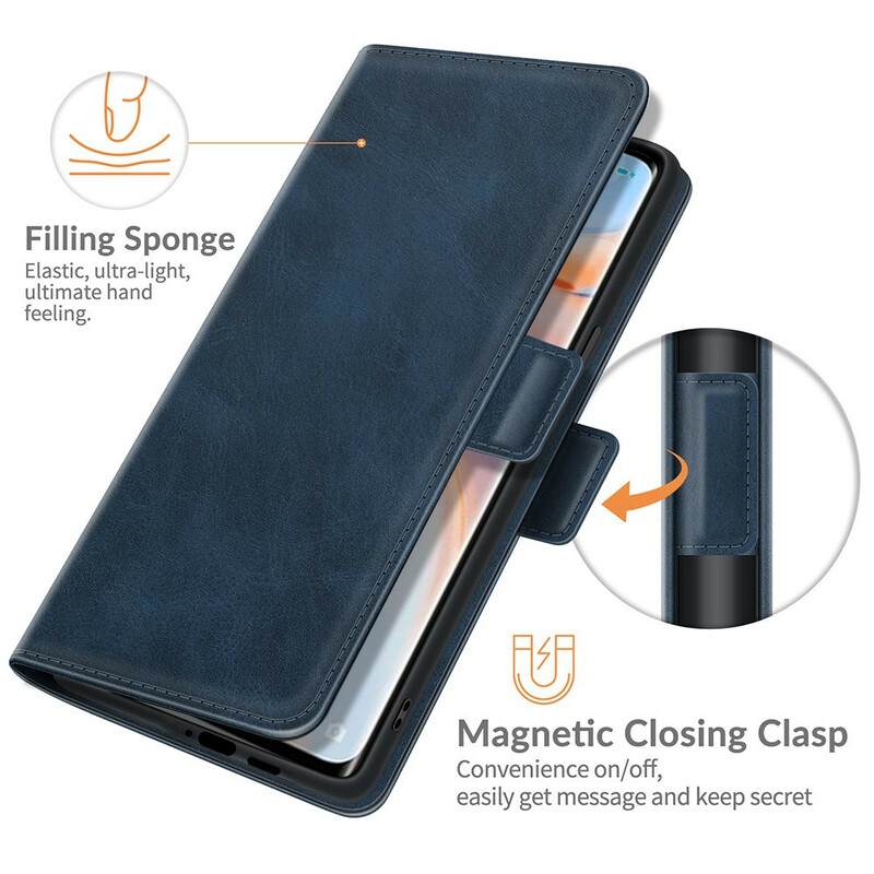 Kotelo Oppo Find X3 Neo Double läppä Classic Kotelo Oppo Find X3 Neo Double läppä Classic