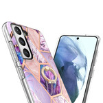Samsung Galaxy S21 FE geometrinen marmori tapauksessa Ring tuki