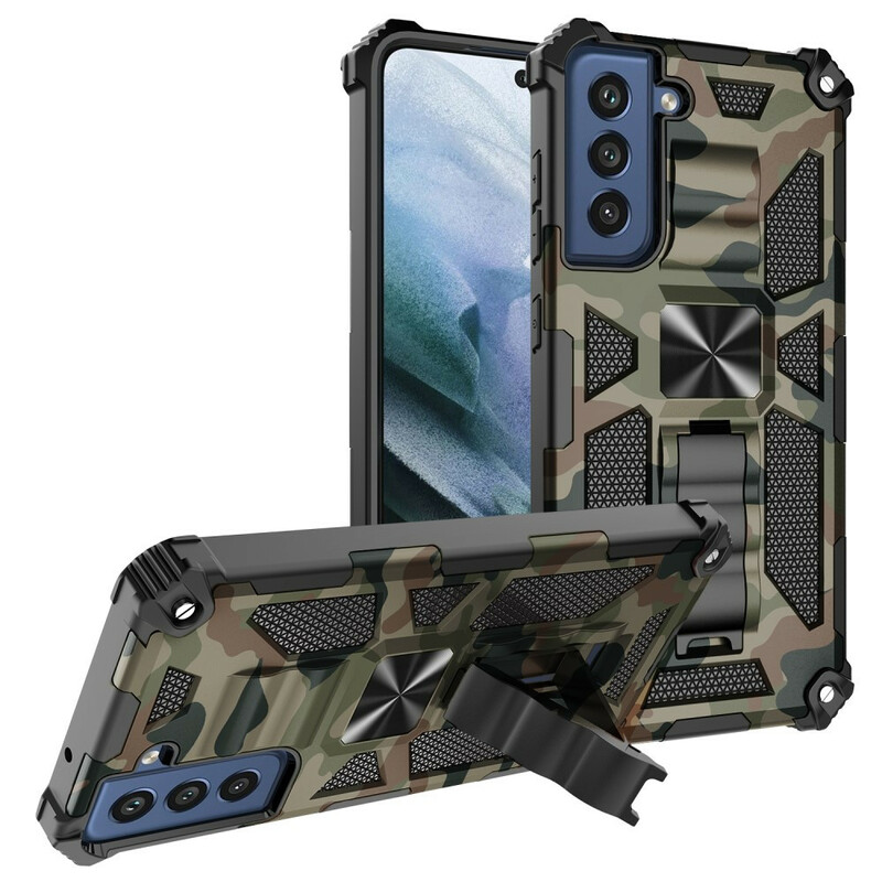 Samsung Galaxy S21 FE Camouflage Case Irrotettava jalusta