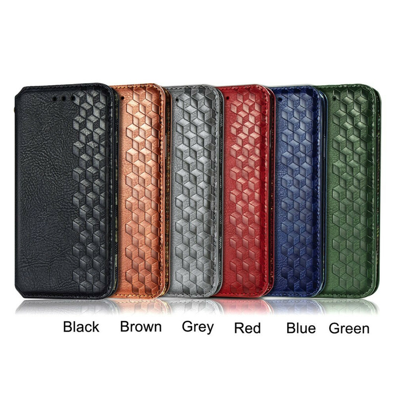 Flip Cover Samsung Galaxy S21 FE Nahkatehoste Diamond Texture -tekstuuri