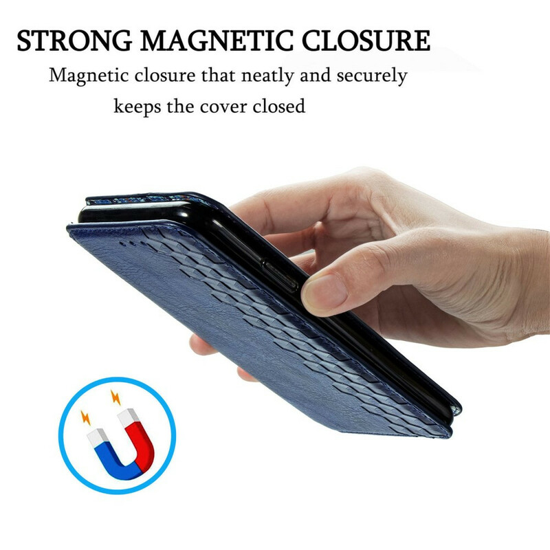 Flip Cover Samsung Galaxy S21 FE Nahkatehoste Diamond Texture -tekstuuri