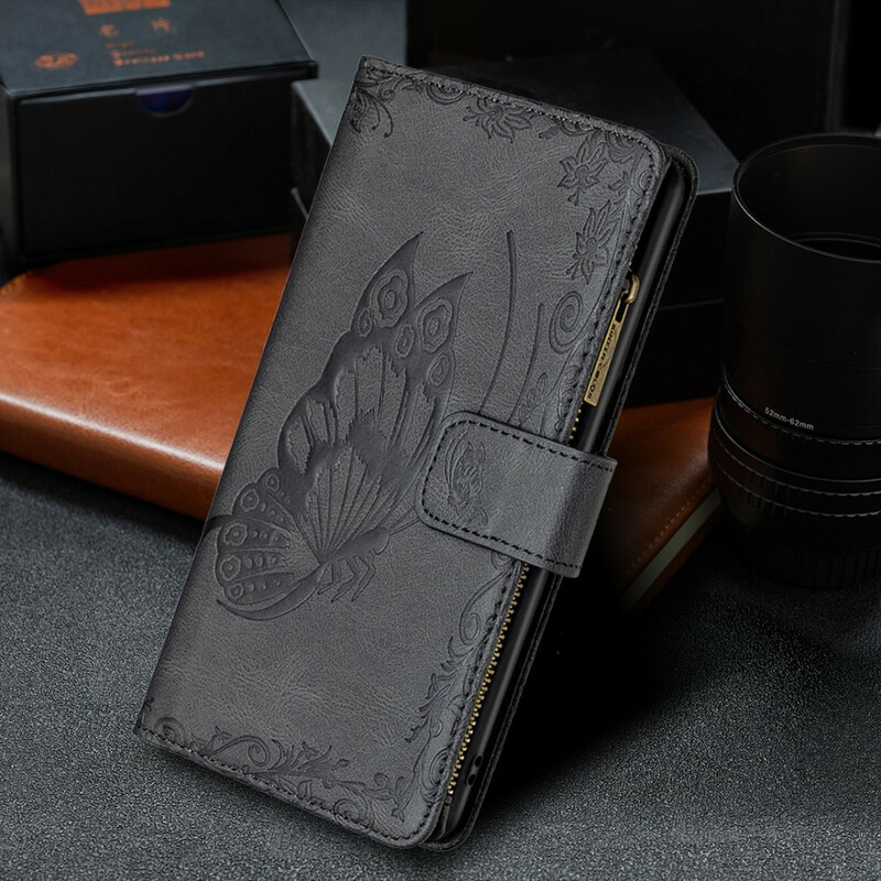 Samsung Galaxy S21 Kotelo FE Barokki Butterfly vetoketjullinen tasku