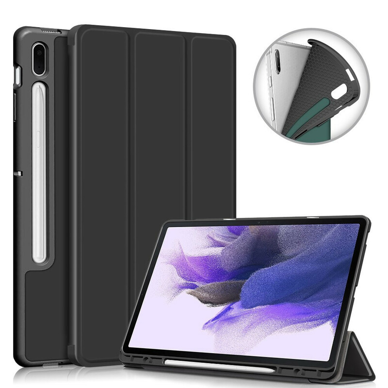 Smart Case Samsung Galaxy Tab S7 FE Tri-Fold Stylus Holder Vahvistettu tukikynän pidike