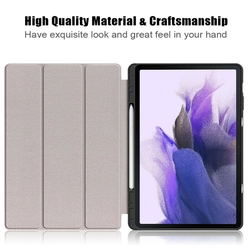 Smart Case Samsung Galaxy Tab S7 FE Tri-Fold Stylus Holder Vahvistettu tukikynän pidike
