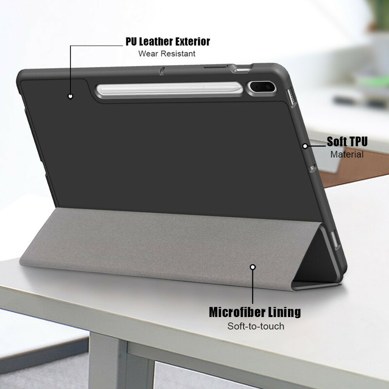Smart Case Samsung Galaxy Tab S7 FE Tri-Fold Stylus Holder Vahvistettu tukikynän pidike