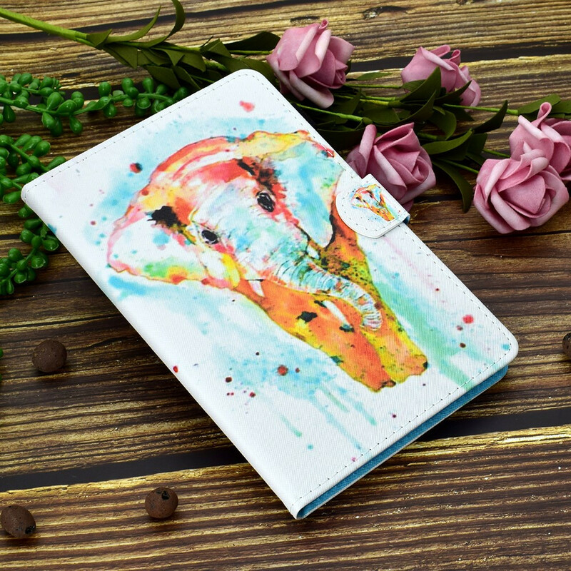 Samsung Galaxy Tab A7 Lite akvarelli Elefantti kotelo Samsung Galaxy Tab A7 Lite akvarelli Elefantti kotelo