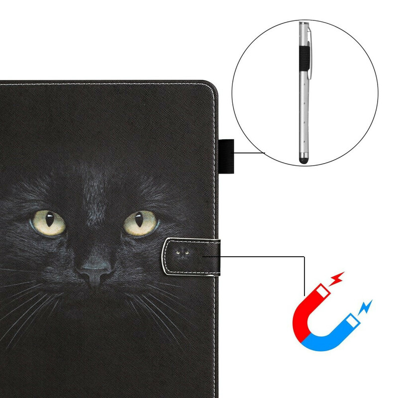 Samsung Galaxy Tab A7 Lite kotelo Cat Eyes Musta