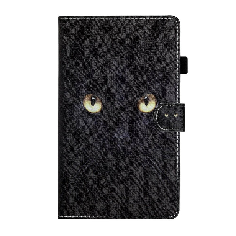 Samsung Galaxy Tab A7 Lite kotelo Cat Eyes Musta