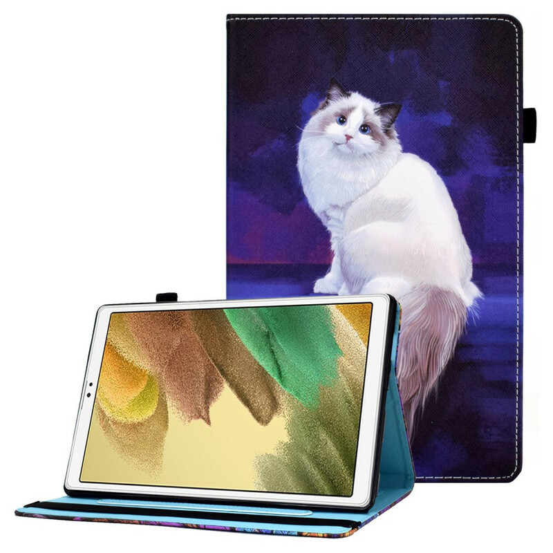 Samsung Galaxy Tab A7 Lite Cat Case Valkoinen