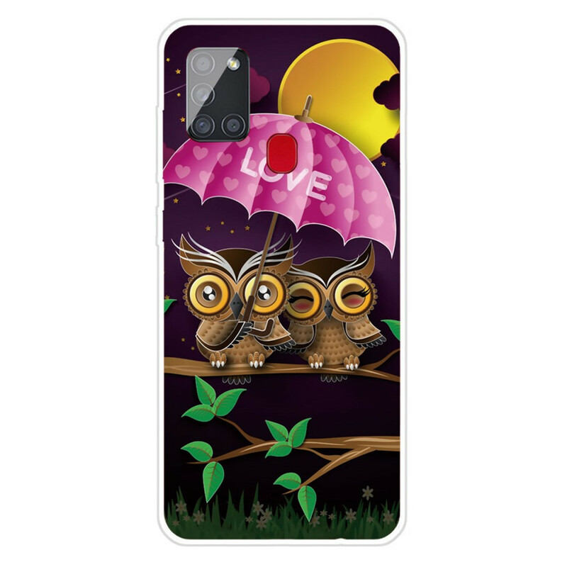 Samsung Galaxy A21s Joustava kotelo Love Owls