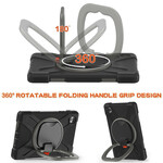 Samsung Galaxy Tab A7 Lite erittäin kestävä kotelo pyörivä rengas jalusta