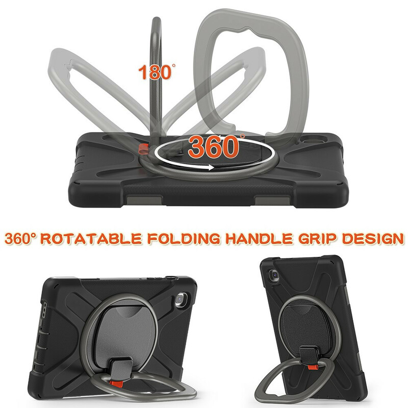 Samsung Galaxy Tab A7 Lite erittäin kestävä kotelo pyörivä rengas jalusta