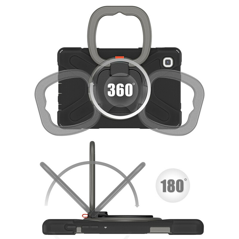 Samsung Galaxy Tab A7 Lite erittäin kestävä kotelo pyörivä rengas jalusta