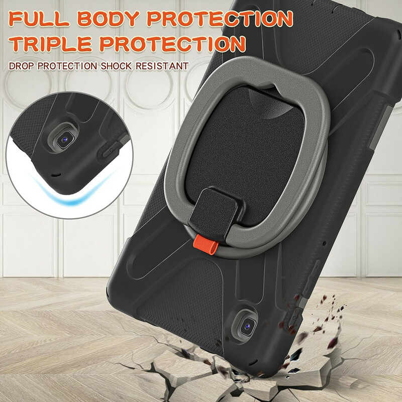 Samsung Galaxy Tab A7 Lite erittäin kestävä kotelo pyörivä rengas jalusta