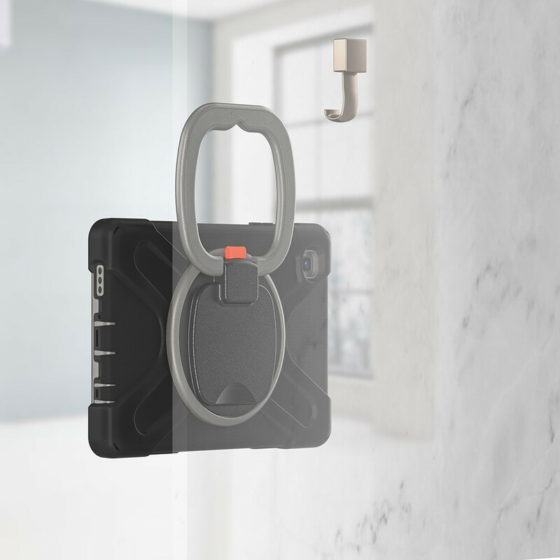 Samsung Galaxy Tab A7 Lite erittäin kestävä kotelo pyörivä rengas jalusta