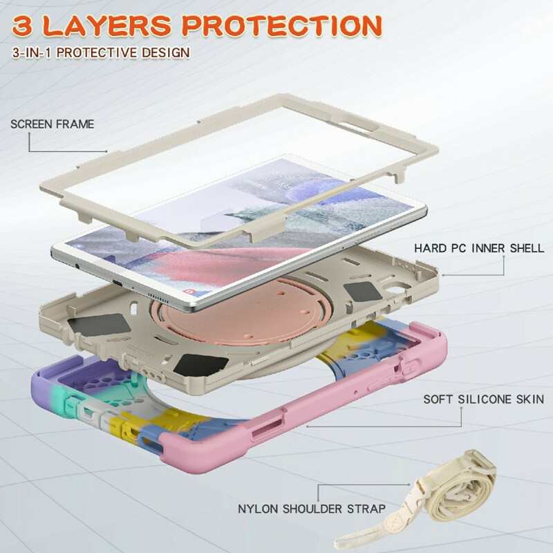 Samsung Galaxy Tab A7 Lite monikäyttöinen olkahihna Kotelo Väri
