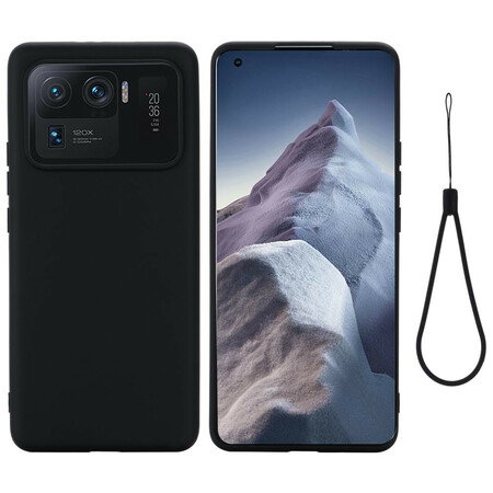 Xiaomi Mi 11 Ultra Liquid Silikoni kotelo hihnalla
