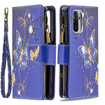 Xiaomi Redmi Note 10 / Note 10s vetoketjullinen tasku perhoset