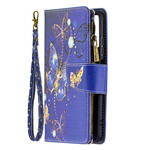 Xiaomi Redmi Note 10 / Note 10s vetoketjullinen tasku perhoset