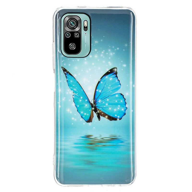 Xiaomi Redmi Note 10 / Note 10s Butterfly Case Sininen Fluorescent