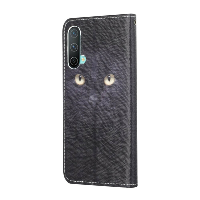 OnePlus North CE 5G Musta kissan silmä hihna tapauksessa