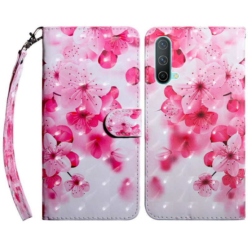 OnePlus North CE 5G vaaleanpunaiset kukat Kotelo