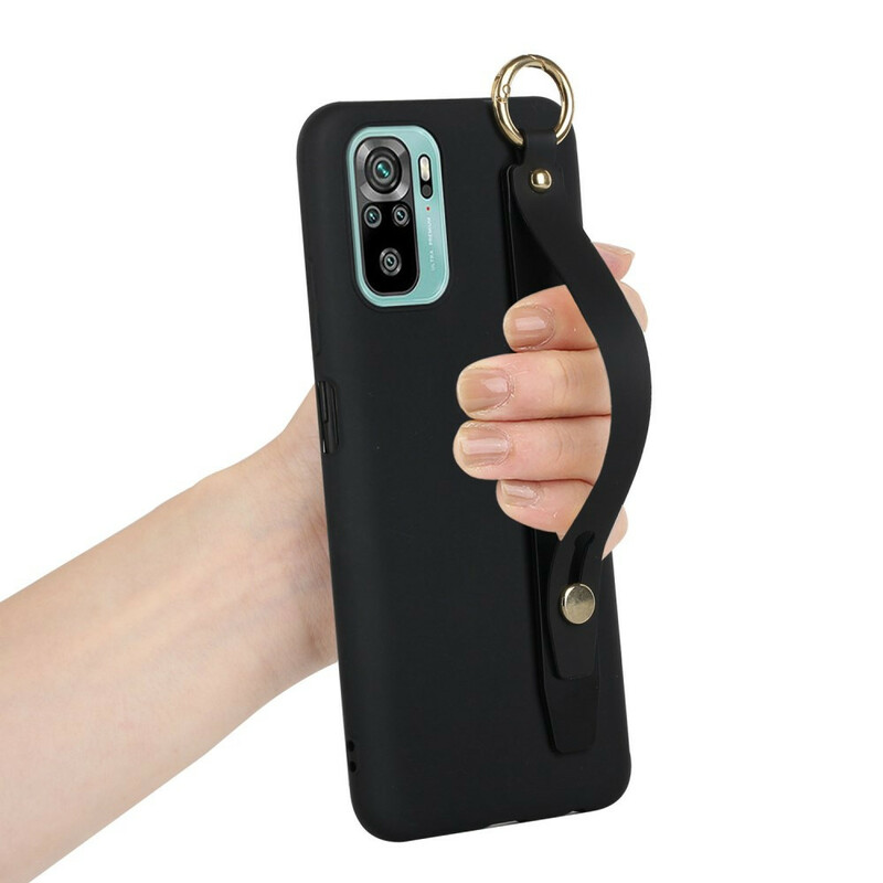 Xiaomi Redmi Note 10 / Note 10s silikoni asia tukihihna kanssa tuki hihna