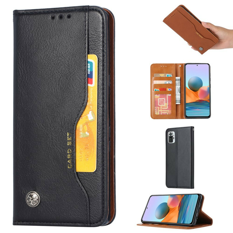 Flip Cover Xiaomi Redmi Note 10 / Note 10s keinonahkainen korttikotelo