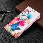 Flip Cover Samsung Galaxy A20e Värilliset perhoset