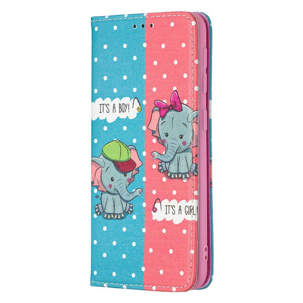 Flip Cover Samsung Galaxy A20e Vauvan elefantteja