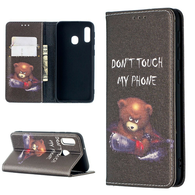 Flip Cover Samsung Galaxy A20e Vaarallinen karhu