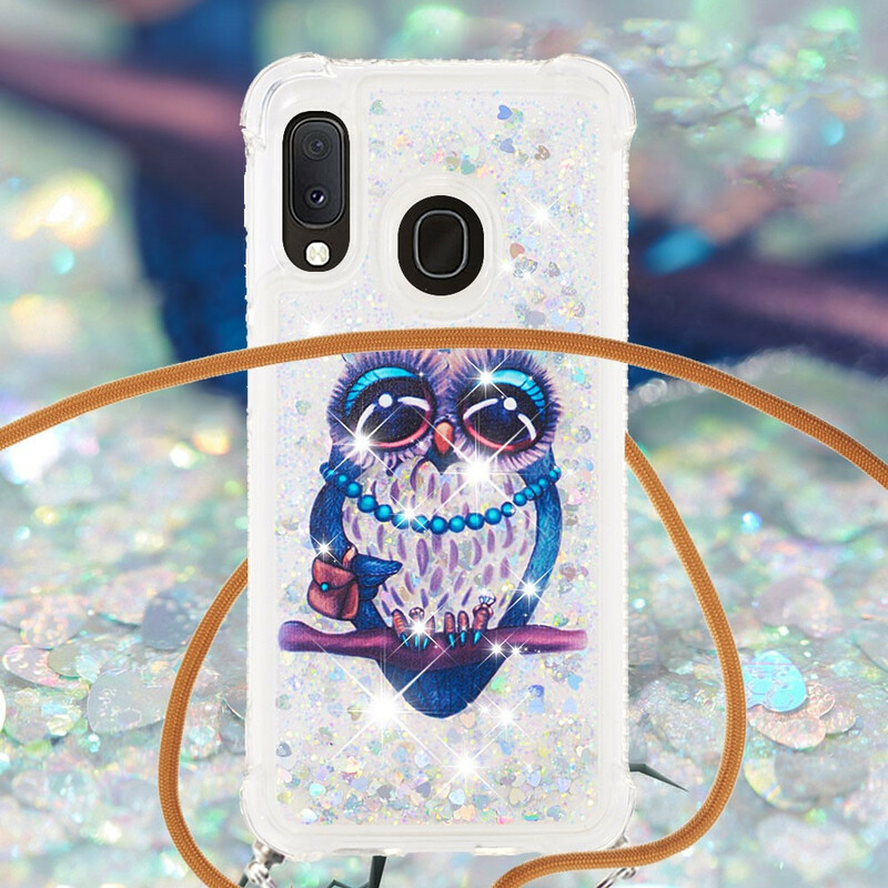 Samsung Galaxy A20e Glitter String Case Miss Owl