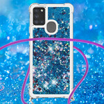 Samsung Galaxy A21s Glitter Kotelo kiristysnauhalla