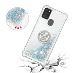 Samsung Galaxy A21s Glitter Kotelo Ring tuki Samsung Galaxy A21s Glitter Kotelo Ring tuki