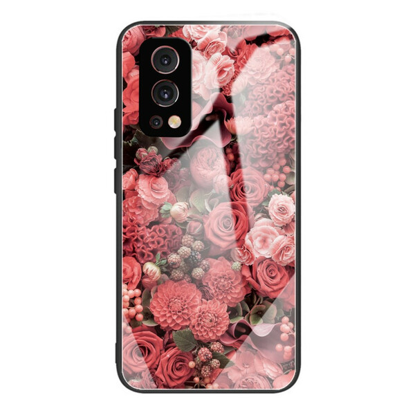 OnePlus Nord 2 5G Kova kansi lasi vaaleanpunaiset kukat