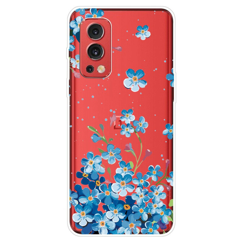 OnePlus Nord 2 5G Siniset kukat Kotelo