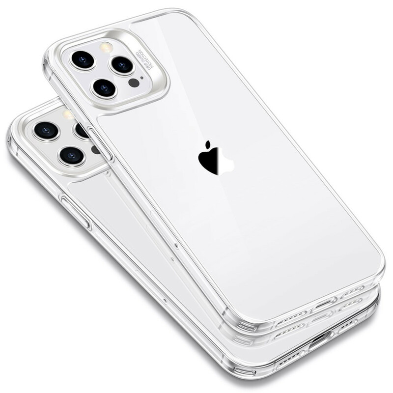 iPhone 12 / 12 Pro Kotelo Lasinen takalasi ja silikonireunat