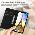 Flip Cover iPhone 12 / 12 Pro nahkatehosteinen ompeleet